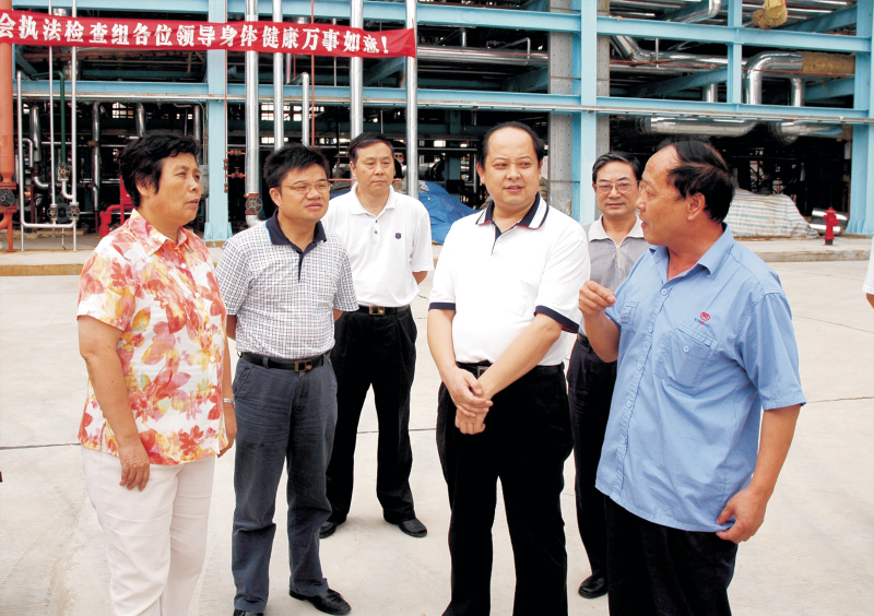湖北省人大常委副主任蔣大國來公司，對公司《勞動合同法》實施情況進(jìn)行檢查